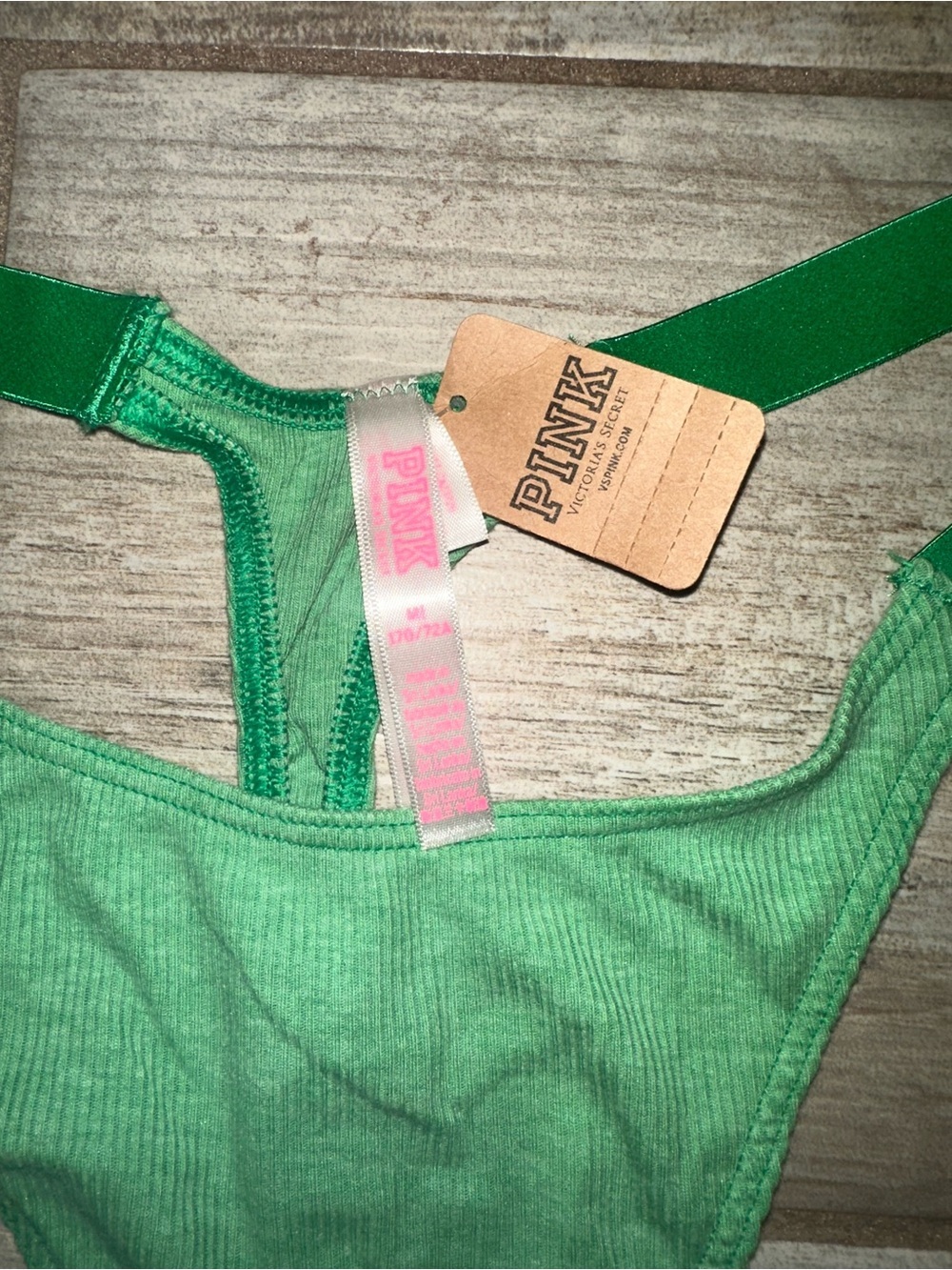 PINK Victoria's Secret Green Ribbed Thong 🍃 - Picture 5 of 5